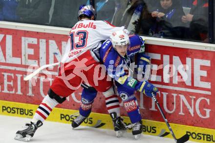 EBEL. Eishockey Bundesliga. EC VSV gegen EC Red Bull Salzburg. Klemen Pretnar,  (VSV), Patrick Obrist (Salzburg). Villach, am 11.1.2013.
Foto: Kuess 


---
pressefotos, pressefotografie, kuess, qs, qspictures, sport, bild, bilder, bilddatenbank