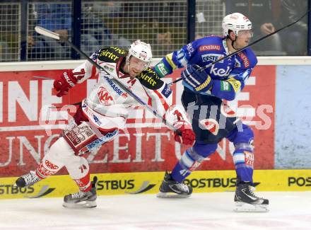 EBEL. Eishockey Bundesliga. EC VSV gegen KAC. Mario Altmann, (VSV), Jamie Lundmark  (KAC). Villach, am 13.1.2013.
Foto: Kuess 


---
pressefotos, pressefotografie, kuess, qs, qspictures, sport, bild, bilder, bilddatenbank