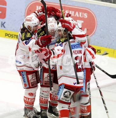 EBEL. Eishockey Bundesliga. EC VSV gegen KAC.  Jubel KAC. Villach, am 13.1.2013.
Foto: Kuess 


---
pressefotos, pressefotografie, kuess, qs, qspictures, sport, bild, bilder, bilddatenbank