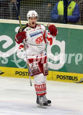 EBEL. Eishockey Bundesliga. EC VSV gegen KAC. Torjubel Kevin Doell (KAC). Villach, am 13.1.2013.
Foto: Kuess 


---
pressefotos, pressefotografie, kuess, qs, qspictures, sport, bild, bilder, bilddatenbank