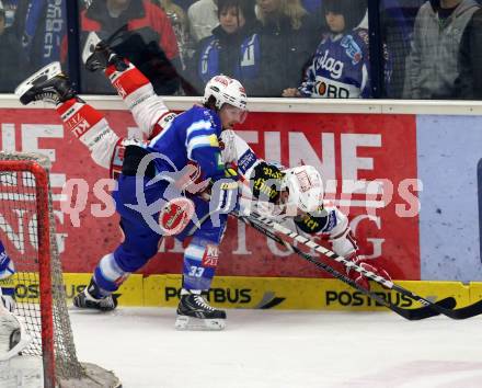 EBEL. Eishockey Bundesliga. EC VSV gegen KAC.  Andreas Wiedergut,  (VSV), Stephan Geier (KAC). Villach, am 13.1.2013.
Foto: Kuess 


---
pressefotos, pressefotografie, kuess, qs, qspictures, sport, bild, bilder, bilddatenbank