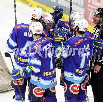 EBEL. Eishockey Bundesliga. EC VSV gegen KAC. Torjubel VSV. Villach, am 13.1.2013.
Foto: Kuess 


---
pressefotos, pressefotografie, kuess, qs, qspictures, sport, bild, bilder, bilddatenbank