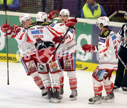 EBEL. Eishockey Bundesliga. EC VSV gegen KAC. Torjubel KAC. Villach, am 13.1.2013.
Foto: Kuess 


---
pressefotos, pressefotografie, kuess, qs, qspictures, sport, bild, bilder, bilddatenbank