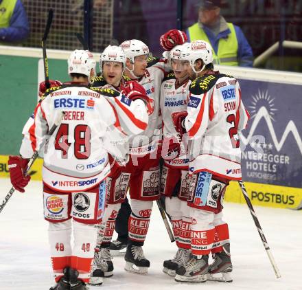 EBEL. Eishockey Bundesliga. EC VSV gegen KAC. Torjubel KAC. Villach, am 13.1.2013.
Foto: Kuess 


---
pressefotos, pressefotografie, kuess, qs, qspictures, sport, bild, bilder, bilddatenbank