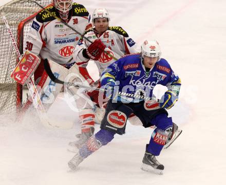 EBEL. Eishockey Bundesliga. EC VSV gegen KAC. Daniel Nageler,  (VSV), Rene Swette, Kirk Furey (KAC).. Villach, am 13.1.2013.
Foto: Kuess 


---
pressefotos, pressefotografie, kuess, qs, qspictures, sport, bild, bilder, bilddatenbank