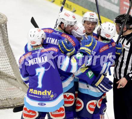 EBEL. Eishockey Bundesliga. EC VSV gegen KAC. Torjubel VSV. Villach, am 13.1.2013.
Foto: Kuess 


---
pressefotos, pressefotografie, kuess, qs, qspictures, sport, bild, bilder, bilddatenbank