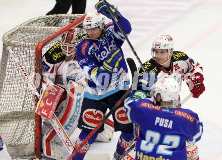 EBEL. Eishockey Bundesliga. EC VSV gegen KAC. Daniel Nageler,  (VSV), Rene Swette, Kirk Furey (KAC). Villach, am 13.1.2013.
Foto: Kuess 


---
pressefotos, pressefotografie, kuess, qs, qspictures, sport, bild, bilder, bilddatenbank