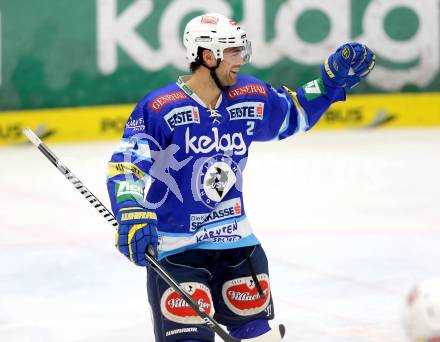 EBEL. Eishockey Bundesliga. EC VSV gegen HC Orli Znojmo.  Torjubel Brad Cole (VSV). Villach, am 15.1.2013.
Foto: Kuess 


---
pressefotos, pressefotografie, kuess, qs, qspictures, sport, bild, bilder, bilddatenbank