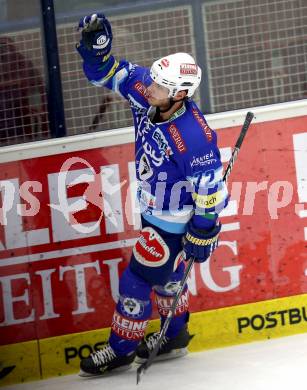 EBEL. Eishockey Bundesliga. EC VSV gegen HC Orli Znojmo. Torjubel John HUghes (VSV). Villach, am 15.1.2013.
Foto: Kuess 


---
pressefotos, pressefotografie, kuess, qs, qspictures, sport, bild, bilder, bilddatenbank