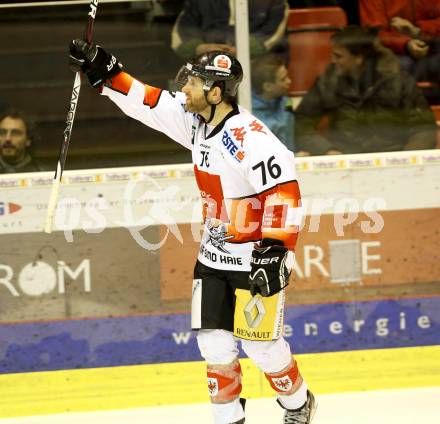 EBEL. Eishockey Bundesliga. EC KAC gegen HC TWK Innsbruck "Die Haie".   Aaron Fox (Innsbruck). Klagenfurt, am 15.1.2013.
Foto: Kuess 


---
pressefotos, pressefotografie, kuess, qs, qspictures, sport, bild, bilder, bilddatenbank