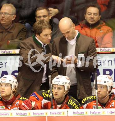 EBEL. Eishockey Bundesliga. EC KAC gegen HC TWK Innsbruck "Die Haie".   Christer Olsson, Dieter Kalt (KAC). Klagenfurt, am 15.1.2013.
Foto: Kuess 


---
pressefotos, pressefotografie, kuess, qs, qspictures, sport, bild, bilder, bilddatenbank