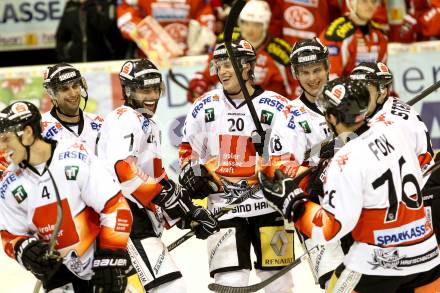 EBEL. Eishockey Bundesliga. EC KAC gegen HC TWK Innsbruck "Die Haie".   Torjubel  (Innsbruck). Klagenfurt, am 15.1.2013.
Foto: Kuess 


---
pressefotos, pressefotografie, kuess, qs, qspictures, sport, bild, bilder, bilddatenbank