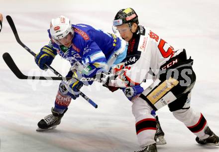 EBEL. Eishockey Bundesliga. EC VSV gegen HC Orli Znojmo.  Derek Ryan,  (VSV), Jan Seda (Znojmo). Villach, am 15.1.2013.
Foto: Kuess 


---
pressefotos, pressefotografie, kuess, qs, qspictures, sport, bild, bilder, bilddatenbank