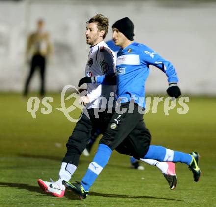 Fussball Testspiel. RZ Pellets WAC gegen VSV. Christoph Cemernjak, (WAC), Emre Okatan  (VSV). Poggersdorf, 17.1.2012.
Foto: Kuess
---
pressefotos, pressefotografie, kuess, qs, qspictures, sport, bild, bilder, bilddatenbank