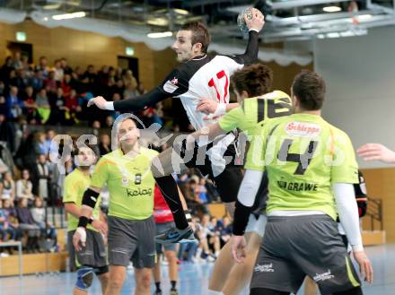 Handball Bundesliga. HC Kelag Kaernten gegen SC Ferlach. Izudin Mujanovic (SCF). Klagenfurt,19.1.2013.
Foto: Kuess
---
pressefotos, pressefotografie, kuess, qs, qspictures, sport, bild, bilder, bilddatenbank