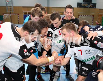 Handball Bundesliga. HC Kelag Kaernten gegen SC Ferlach.   Jubel  (SCF). Klagenfurt,19.1.2013.
Foto: Kuess
---
pressefotos, pressefotografie, kuess, qs, qspictures, sport, bild, bilder, bilddatenbank