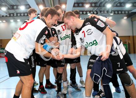 Handball Bundesliga. HC Kelag Kaernten gegen SC Ferlach.  Jubel (SCF). Klagenfurt,19.1.2013.
Foto: Kuess
---
pressefotos, pressefotografie, kuess, qs, qspictures, sport, bild, bilder, bilddatenbank