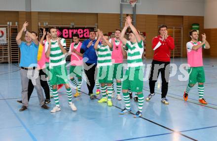 Futsal. Futsal Klagenfurt gegen Hegelhof RB Wien. Jubel Futsal Klagenfurt. Viktring, am 20.1.2012.
Foto: Kuess
---
pressefotos, pressefotografie, kuess, qs, qspictures, sport, bild, bilder, bilddatenbank