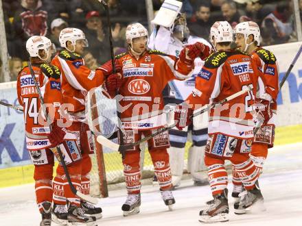 EBEL. Eishockey Bundesliga. EC KAC gegen SAPA Fehervar AV19.  Torjubel  (KAC). Klagenfurt, am 20.1.2013.
Foto: Kuess 


---
pressefotos, pressefotografie, kuess, qs, qspictures, sport, bild, bilder, bilddatenbank