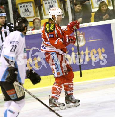 EBEL. Eishockey Bundesliga. EC KAC gegen SAPA Fehervar AV19. Torjubel John Lammers  (KAC). Klagenfurt, am 20.1.2013.
Foto: Kuess 


---
pressefotos, pressefotografie, kuess, qs, qspictures, sport, bild, bilder, bilddatenbank