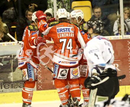 EBEL. Eishockey Bundesliga. EC KAC gegen SAPA Fehervar AV19.  Torjubel  (KAC). Klagenfurt, am 20.1.2013.
Foto: Kuess 


---
pressefotos, pressefotografie, kuess, qs, qspictures, sport, bild, bilder, bilddatenbank