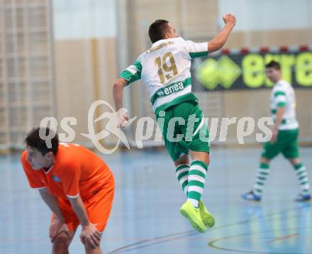 Futsal. Futsal Klagenfurt gegen Hegelhof RB Wien. Torjubel Vahid Muharemovic (Futsal Klagenfurt). Viktring, am 20.1.2012.
Foto: Kuess
---
pressefotos, pressefotografie, kuess, qs, qspictures, sport, bild, bilder, bilddatenbank