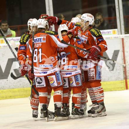 EBEL. Eishockey Bundesliga. EC KAC gegen SAPA Fehervar AV19. Torjubel  (KAC). Klagenfurt, am 20.1.2013.
Foto: Kuess 


---
pressefotos, pressefotografie, kuess, qs, qspictures, sport, bild, bilder, bilddatenbank