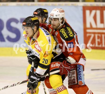 EBEL. Eishockey Bundesliga. EC KAC gegen UPC Vienna Capitals. Martin Schumnig,   (KAC), Marcus Olsson (Vienna). Klagenfurt, am 22.1.2013.
Foto: Kuess 


---
pressefotos, pressefotografie, kuess, qs, qspictures, sport, bild, bilder, bilddatenbank