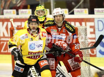 EBEL. Eishockey Bundesliga. EC KAC gegen UPC Vienna Capitals. John Lammers,   (KAC), Dan Bjornlie (Vienna). Klagenfurt, am 22.1.2013.
Foto: Kuess 


---
pressefotos, pressefotografie, kuess, qs, qspictures, sport, bild, bilder, bilddatenbank