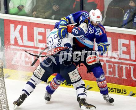 EBEL. Eishockey Bundesliga. EC VSV gegen KHL Medvescak Zagreb. Benjamin Petrik,  (VSV),  Sasa Martinovic (Zagreb). Villach, am 22.1.2013.
Foto: Kuess 


---
pressefotos, pressefotografie, kuess, qs, qspictures, sport, bild, bilder, bilddatenbank