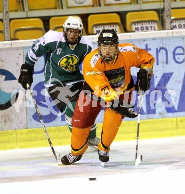 Eishockey Cup. Ascus Rangers gegen Zeltverleih Bister. Harald Kriener (Ascus Rangers), Michael Tautscher (Bister). Klagenfurt, 23.1.2013.
Foto: kuess
---
pressefotos, pressefotografie, kuess, qs, qspictures, sport, bild, bilder, bilddatenbank