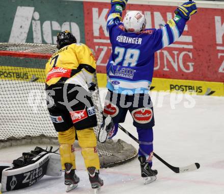 EBEL. Eishockey Bundesliga. EC VSV gegen UPC Vienna Capitals.  Torjubel  Marius Goehringer, (VSV).. Villach, am 27.1.2013.
Foto: Kuess 


---
pressefotos, pressefotografie, kuess, qs, qspictures, sport, bild, bilder, bilddatenbank