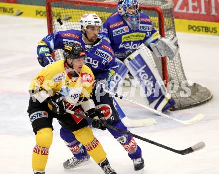 EBEL. Eishockey Bundesliga. EC VSV gegen UPC Vienna Capitals. Martin Oraze,  (VSV), Marcus Olsson (Vienna). Villach, am 27.1.2013.
Foto: Kuess 


---
pressefotos, pressefotografie, kuess, qs, qspictures, sport, bild, bilder, bilddatenbank