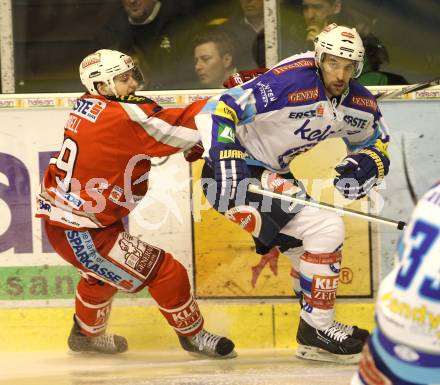 EBEL. Eishockey Bundesliga. EC KAC gegen VSV.  Kevin Doell (KAC), Martin Oraze (VSV). Klagenfurt, am 29.1.2013.
Foto: Kuess 


---
pressefotos, pressefotografie, kuess, qs, qspictures, sport, bild, bilder, bilddatenbank