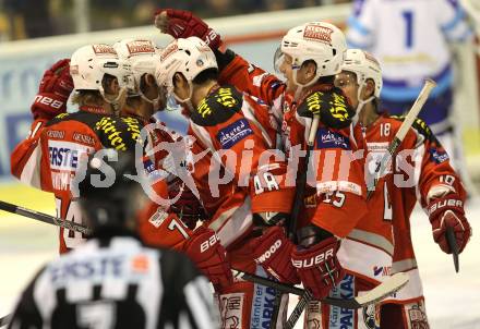 EBEL. Eishockey Bundesliga. EC KAC gegen VSV.  Torjubel (KAC). Klagenfurt, am 29.1.2013.
Foto: Kuess 


---
pressefotos, pressefotografie, kuess, qs, qspictures, sport, bild, bilder, bilddatenbank