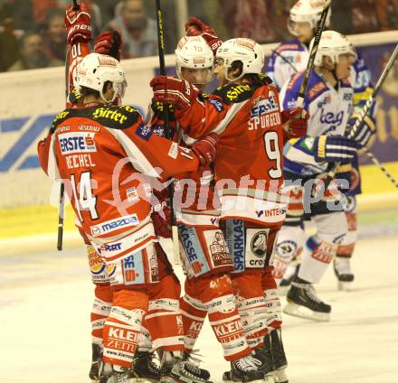 EBEL. Eishockey Bundesliga. EC KAC gegen VSV.  Torjubel (KAC). Klagenfurt, am 29.1.2013.
Foto: Kuess 


---
pressefotos, pressefotografie, kuess, qs, qspictures, sport, bild, bilder, bilddatenbank