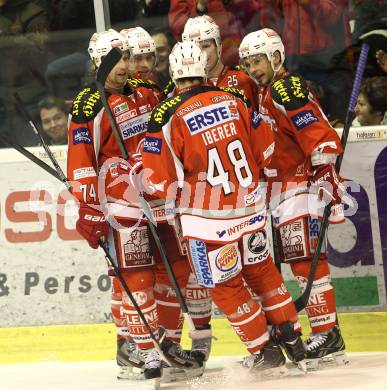 EBEL. Eishockey Bundesliga. EC KAC gegen VSV.  Torjubel (KAC). Klagenfurt, am 29.1.2013.
Foto: Kuess 


---
pressefotos, pressefotografie, kuess, qs, qspictures, sport, bild, bilder, bilddatenbank