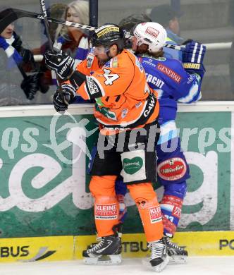 EBEL. Eishockey Bundesliga. EC VSV gegen Moser Medical Graz 99ers.  Andreas Wiedergut, (VSV), Guillaume Lefebvre (Graz). Villach, am 31.1.2013.
Foto: Kuess 


---
pressefotos, pressefotografie, kuess, qs, qspictures, sport, bild, bilder, bilddatenbank