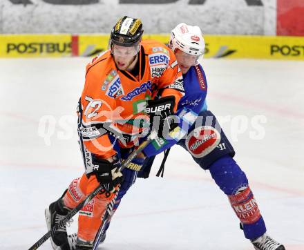 EBEL. Eishockey Bundesliga. EC VSV gegen Moser Medical Graz 99ers.  Mario Altmann,  (VSV), Kevin Moderer (Graz). Villach, am 31.1.2013.
Foto: Kuess 


---
pressefotos, pressefotografie, kuess, qs, qspictures, sport, bild, bilder, bilddatenbank