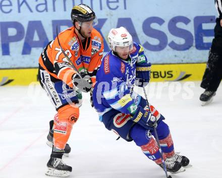 EBEL. Eishockey Bundesliga. EC VSV gegen Moser Medical Graz 99ers.  Nikolaus Hartl,  (VSV), Kevin Moderer (Graz). Villach, am 31.1.2013.
Foto: Kuess 


---
pressefotos, pressefotografie, kuess, qs, qspictures, sport, bild, bilder, bilddatenbank