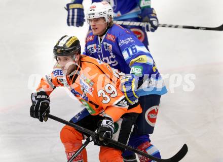 EBEL. Eishockey Bundesliga. EC VSV gegen Moser Medical Graz 99ers.  Daniel nageler,  (VSV), Greg Day (Graz). Villach, am 31.1.2013.
Foto: Kuess 


---
pressefotos, pressefotografie, kuess, qs, qspictures, sport, bild, bilder, bilddatenbank