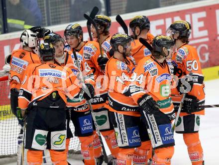 EBEL. Eishockey Bundesliga. EC VSV gegen Moser Medical Graz 99ers.  Jubel Graz. Villach, am 31.1.2013.
Foto: Kuess 


---
pressefotos, pressefotografie, kuess, qs, qspictures, sport, bild, bilder, bilddatenbank