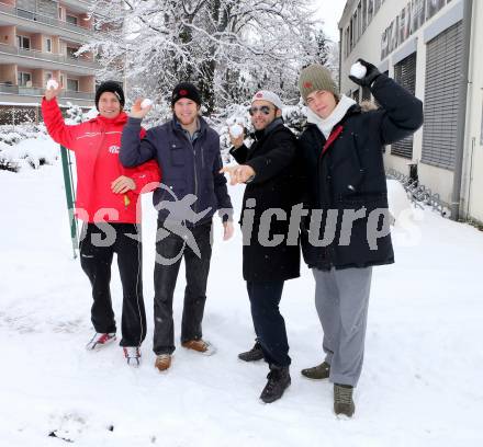 Eishockey. KAC. Andy Chiodo, Thomas Hundertpfund,  Markus Pirmann, Rene Swette. Klagenfurt, 14.1.2013.
Foto: Kuess
---
pressefotos, pressefotografie, kuess, qs, qspictures, sport, bild, bilder, bilddatenbank