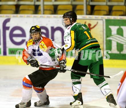 Eishockeycup. Hypo Alpe Adria BAnk gegen Humanomed Wings. Goritschnig Walter (Hypo), Hannes Kirchbaumer (Humanomed). Klagenfurt, 7.2.2013.
Foto: Kuess
---
pressefotos, pressefotografie, kuess, qs, qspictures, sport, bild, bilder, bilddatenbank