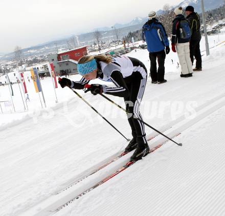 Langlauf. Oesterreichische Meisterschaften.  Anna Pontasch. Villach, 9.1.2013.
Foto: Kuess
---
pressefotos, pressefotografie, kuess, qs, qspictures, sport, bild, bilder, bilddatenbank