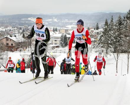 Langlauf. Oesterreichische Meisterschaften.  Alexander Lengauer, Philipp Gatti. Villach, 9.1.2013.
Foto: Kuess
---
pressefotos, pressefotografie, kuess, qs, qspictures, sport, bild, bilder, bilddatenbank