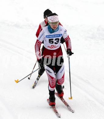 Langlauf. Oesterreichische Meisterschaften.  Andrea Fugger. Villach, 9.1.2013.
Foto: Kuess
---
pressefotos, pressefotografie, kuess, qs, qspictures, sport, bild, bilder, bilddatenbank