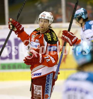 EBEL. Eishockey Bundesliga. EC KAC gegen EHC LIWEST Linz.  Torjubel Jamie Lundmark (KAC). Klagenfurt, am 13.2.2013.
Foto: Kuess 


---
pressefotos, pressefotografie, kuess, qs, qspictures, sport, bild, bilder, bilddatenbank