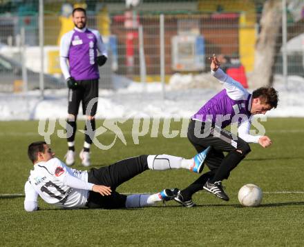 Fussball Testspiel. SK Austria Klagenfurt gegen RZ Pellets WAC. Grega Triplat,  (Austria Klagenfurt), Nenad Jovanovic (WAC). Klagenfurt, 16.7.2013.
Foto: Kuess
---
pressefotos, pressefotografie, kuess, qs, qspictures, sport, bild, bilder, bilddatenbank