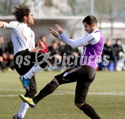 Fussball Testspiel. SK Austria Klagenfurt gegen RZ Pellets WAC. Rexhe Bytyci,  (Austria Klagenfurt), Michele Polverino (WAC). Klagenfurt, 16.7.2013.
Foto: Kuess
---
pressefotos, pressefotografie, kuess, qs, qspictures, sport, bild, bilder, bilddatenbank